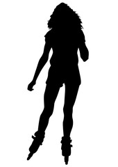 People athletes of skates on white background