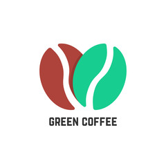 Obraz premium green coffee logo like beans