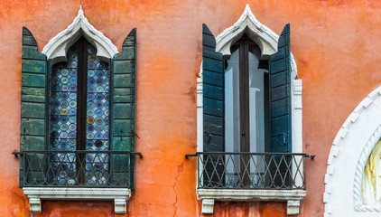 Fototapeta na wymiar Mosaic Venetian windows