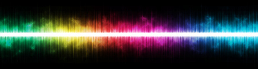 Abstract background. Digital sound with wave colored rainbow.