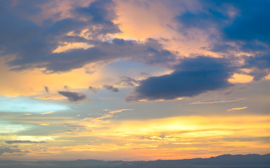 Beautiful sunset sky background