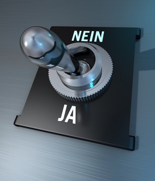 Switch "Ja" or "Nein", 3D Illustration