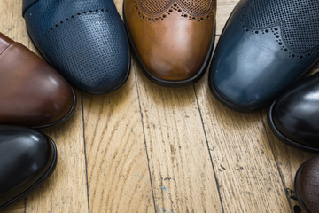Elegant men shoes in detail