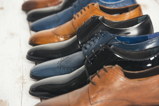 Elegant men shoes in detail