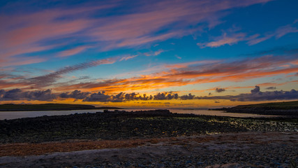 Almost midnight in July on Lewis Island Scotland