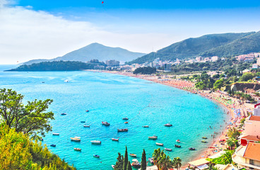 Fototapeta premium beaches of Becici and Rafailovici