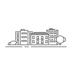 thin line black residential buildings