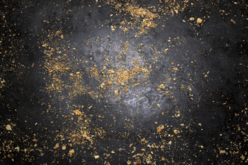 Background of crumbs on metal brown old iron brown