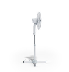 white electric fan 3d render on white background