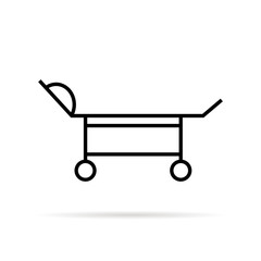 black thin line medical trolley