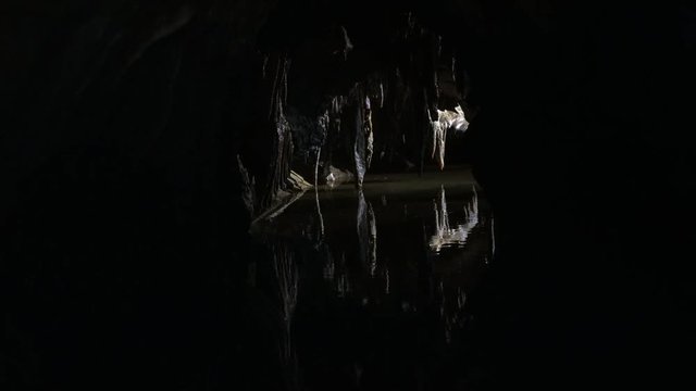 Underground cave with light coming through