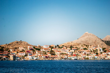Fototapeta premium Chalki Island, one of the Dodecanese islands of Greece, close to Rhodes.