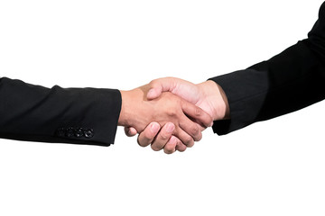 Fototapeta na wymiar Business handshake and business people concepts isolated on white background.