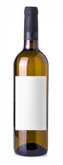 wine bottle in glass bottle with blank label