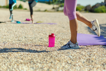 Training on sea beach