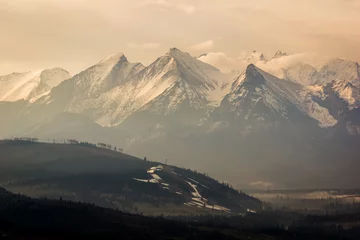 Fotobehang Tatra Tatra-gebergte van Czarna Gora, Zakopane, Polen