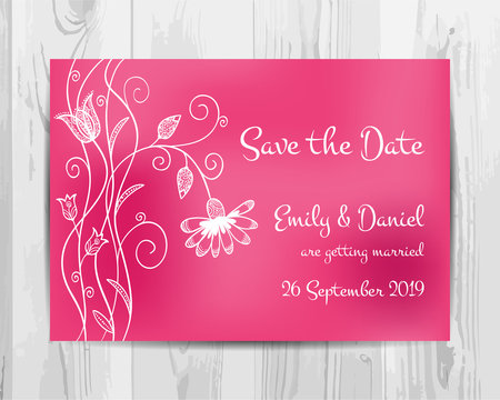 Save the date invitation card.