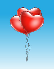 Fototapeta na wymiar Heart Balloons Vector