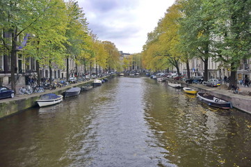 Fototapeta na wymiar Canals of Amsterdam, Netherlands