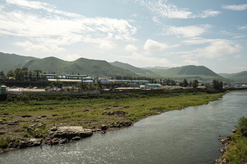 Hyesan in Ryanggang province of North Korea. The city has a population of approximately 200.000 and is set on the bank of the Yalu river on the border to Changbai, China.