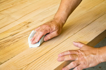 sanding wood