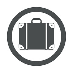 Icono plano maleta en circulo color gris