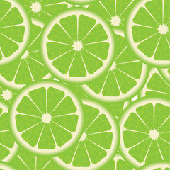 Seamless pattern with green limes
