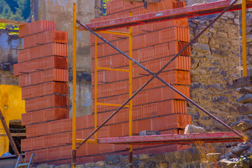 Dismantled works scaffolding