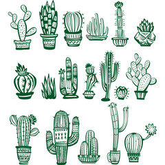 Set of vector Cactuses