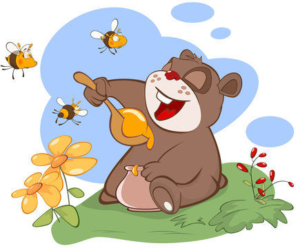  Illustration. Bear and the Bees Story