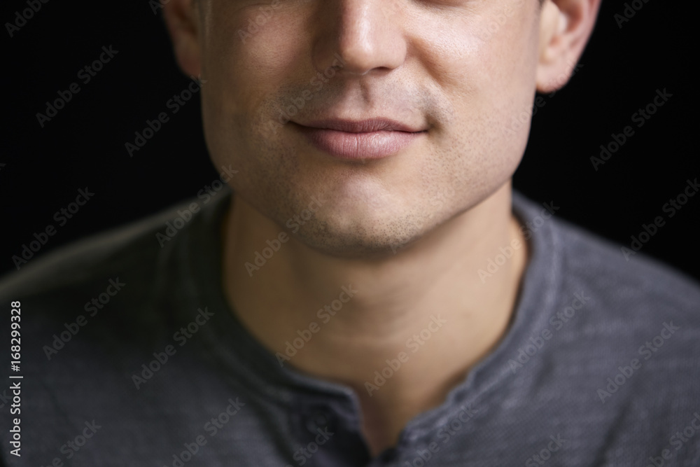 Sticker Cropped portrait of a smiling young white man