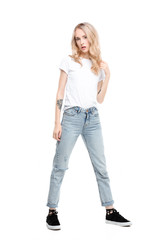 Obraz premium Young woman wearing casual clothes