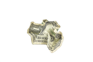 Cumpled dollar bill