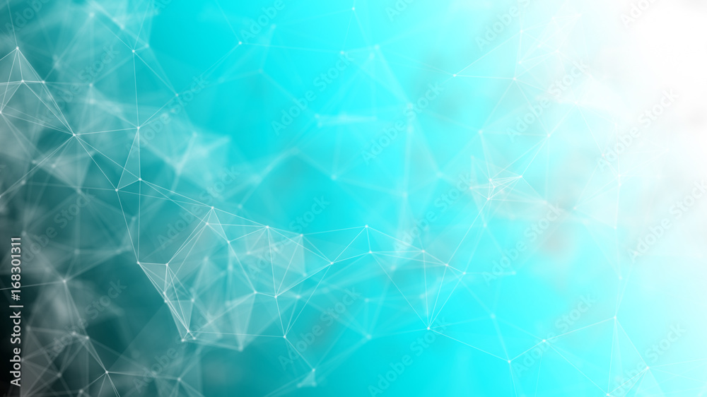 Poster 3d rendering abstract futuristic dots and lines. computer geometric digital connection structure. fu
