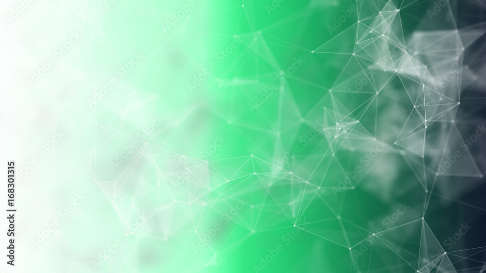 Poster 3d rendering abstract futuristic dots and lines. computer geometric digital connection structure. fu