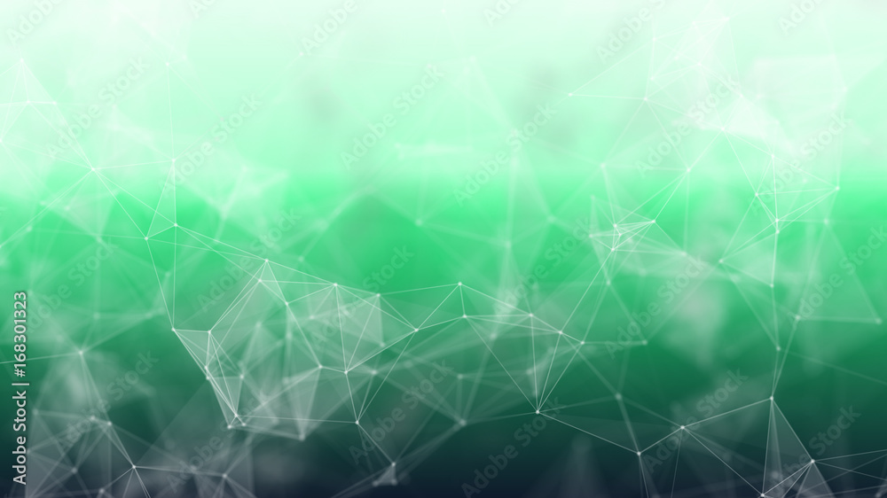 Poster 3d rendering abstract futuristic dots and lines. computer geometric digital connection structure. fu