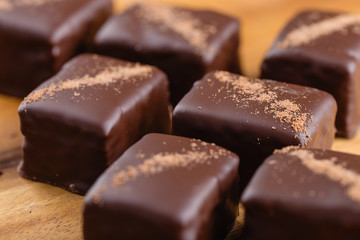 Chocolate souffle candy bird's milk