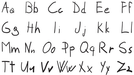 Handwritten alphabet in vector obejct