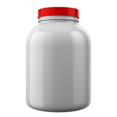 White Protien Bottle with Red Cap