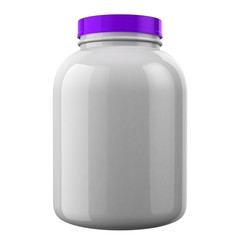 White Protien Bottle with Violet Cap