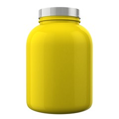 Yellow Protien Bottle with White Cap