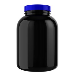 Black Protien Bottle with Blue Cap