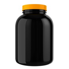 Black Protien Bottle with Orange Cap