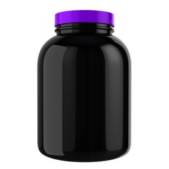 Black Protien Bottle with Violet Cap