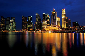 Fototapeta na wymiar Singapore Skyline by Night
