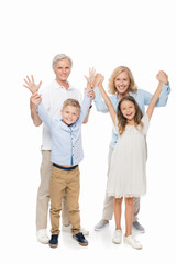 Obraz premium happy grandparents and kids