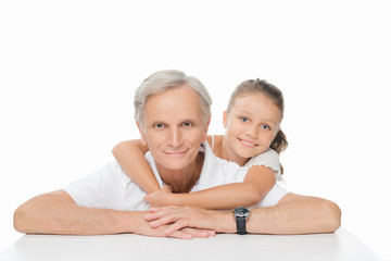 happy grandfather with grandchild