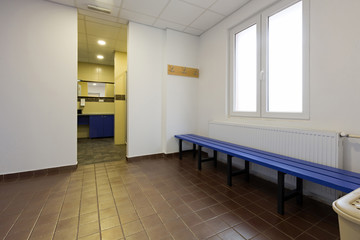 Dressing room in hotel gym
