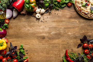 pizza ingredients background