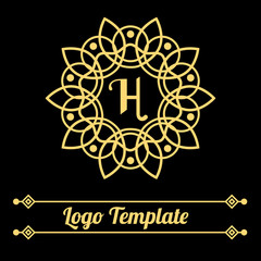 Royal style luxury golden logo or monogram template